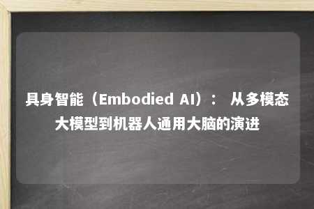 具身智能（Embodied AI）： 从多模态大模型到机器人通用大脑的演进 